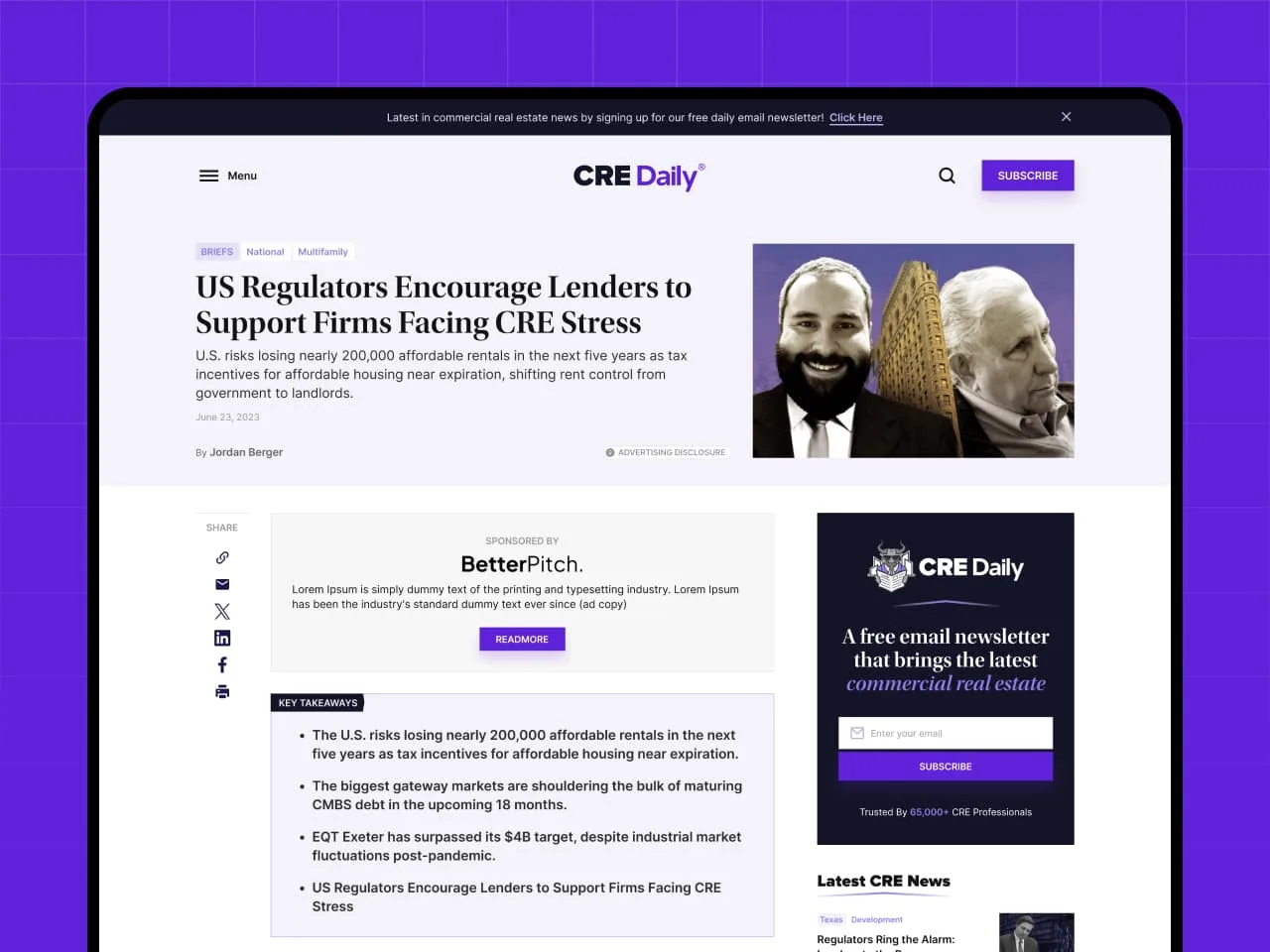 CRE Daily briefs